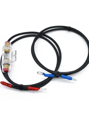 2 x 2m bateriový kabel 6mm² s 30A AGU pojistkou Horká Nabídka