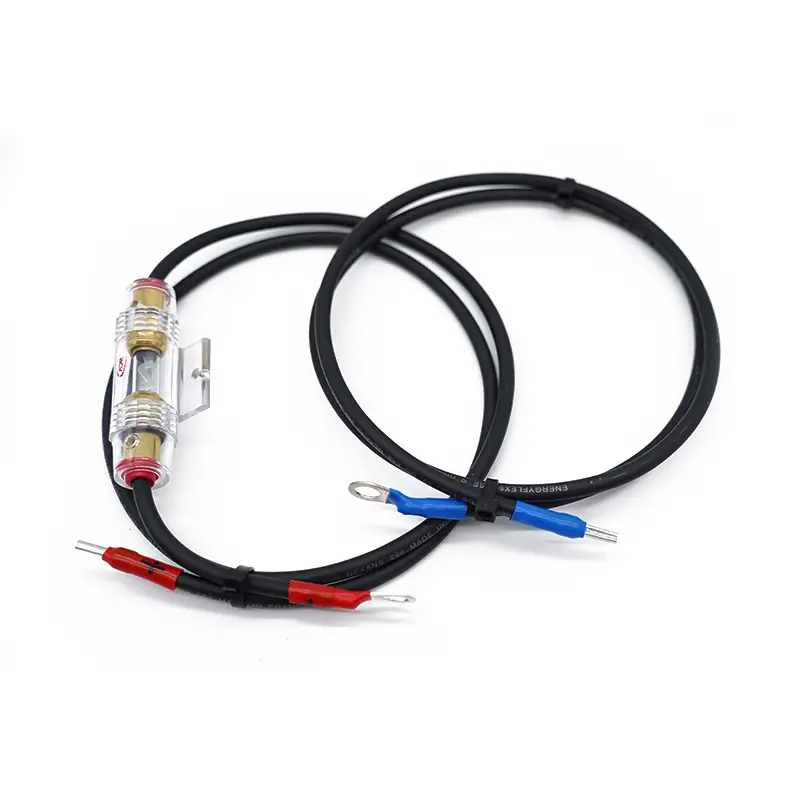 2 x 2m bateriový kabel 6mm² s 30A AGU pojistkou Horká Nabídka