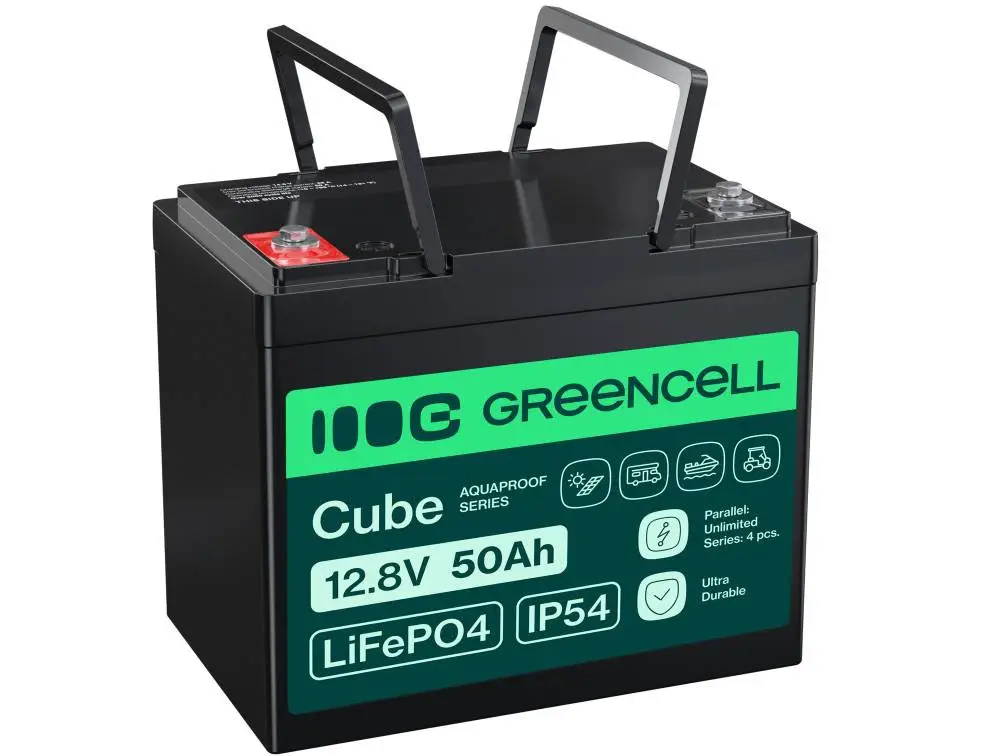 Baterie LiFePO4 12,8V 50Ah Green Cell CUBE (640Wh) Aquaproof Series Poslední Šance
