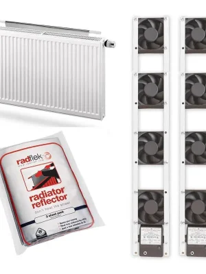 Sada 2x ventilátorů Termík 4 + úsporné radiátorové fólie RADFLEK – 3 kusy v balení Doprava Zdarma