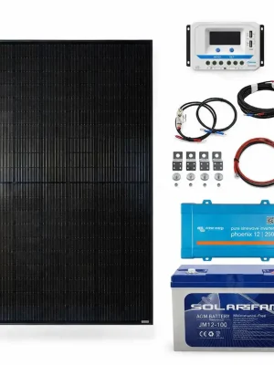 Solární ostrovní systém 12V 250VA 240Wp 100Ah Expresní Doručení