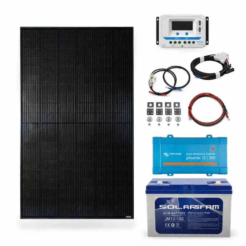 Solární ostrovní systém 12V 250VA 240Wp 100Ah Expresní Doručení