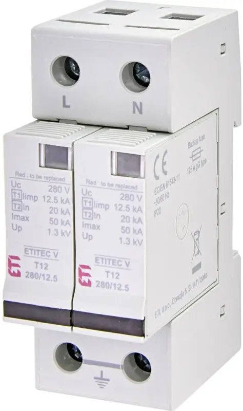 Svodič přepětí ETI 002442902 ETITEC V T12 280/12,5 2+0 Top Prodej