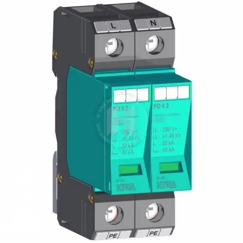 Přepěťová ochrana AC T2 Kiwa 82.002 2P 280V/40kA Autentický