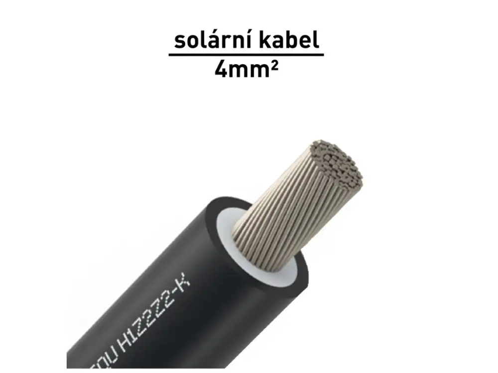 Solární kabel 4 mm², UV ochrana - cena za 1 m - ČERNÝ Zlevněný