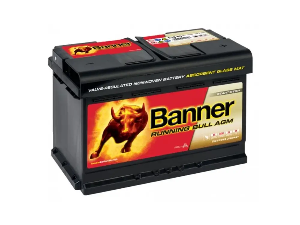 Vysoce Kvalitní Autobaterie Banner Running Bull AGM 570 01, 70Ah, 12V ( 57001 )