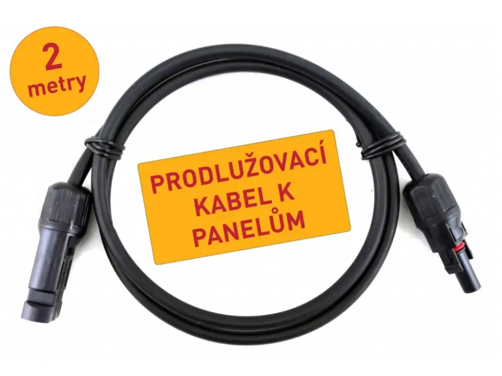 Prodlužovací solární kabel 4 mm², UV ochrana - s konektory - 2m Nejlepší Volba