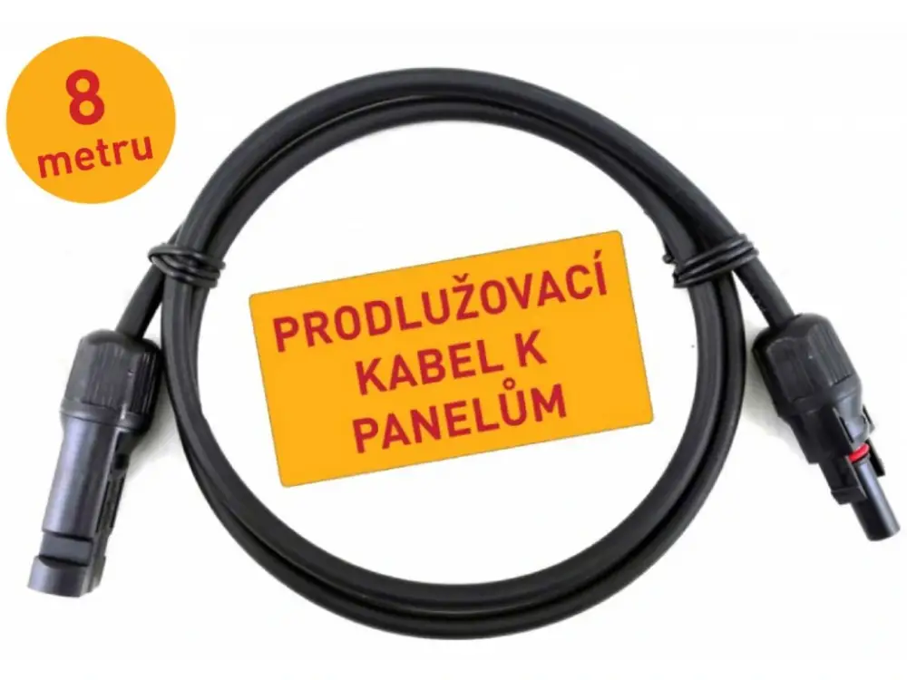 Akční Nabídka Prodlužovací solární kabel 4 mm², UV ochrana - s konektory - 8m