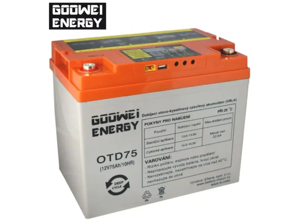 Akční Cena DEEP CYCLE (GEL) baterie GOOWEI ENERGY OTD75, 75Ah, 12V