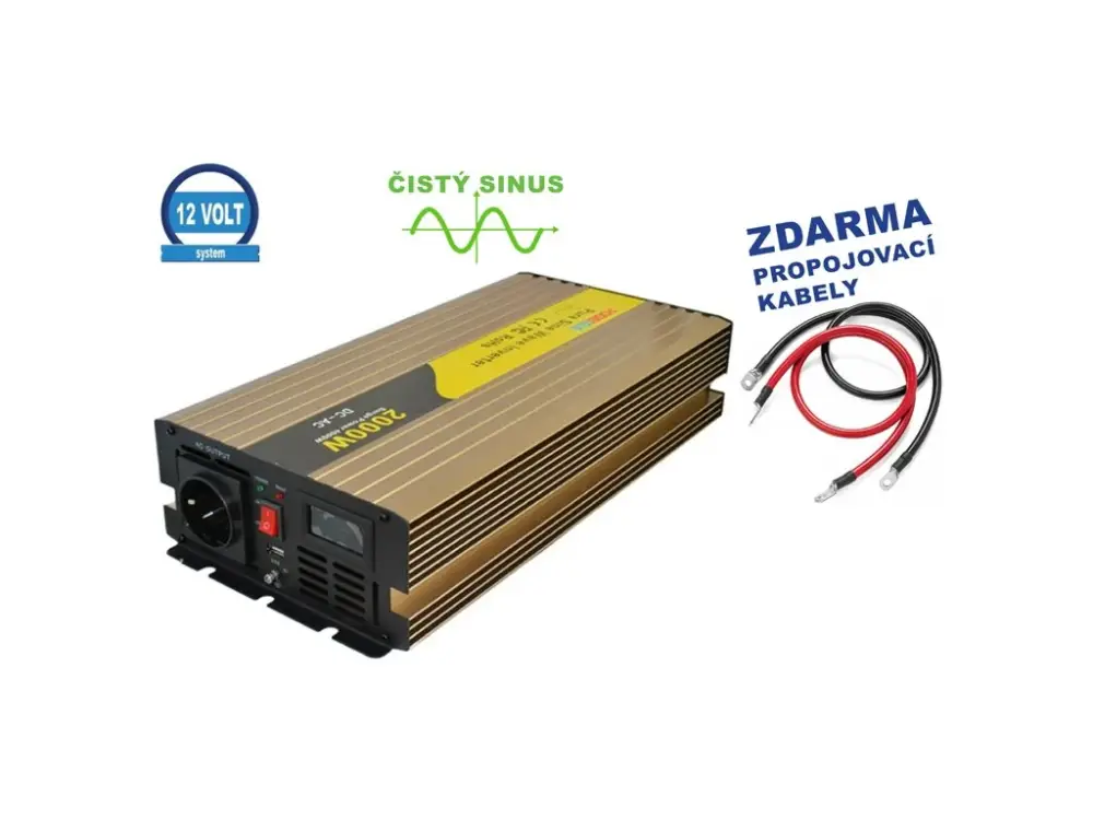 Super Cena ROGERELE Sinusový měnič napětí REP2000-12, 2000W