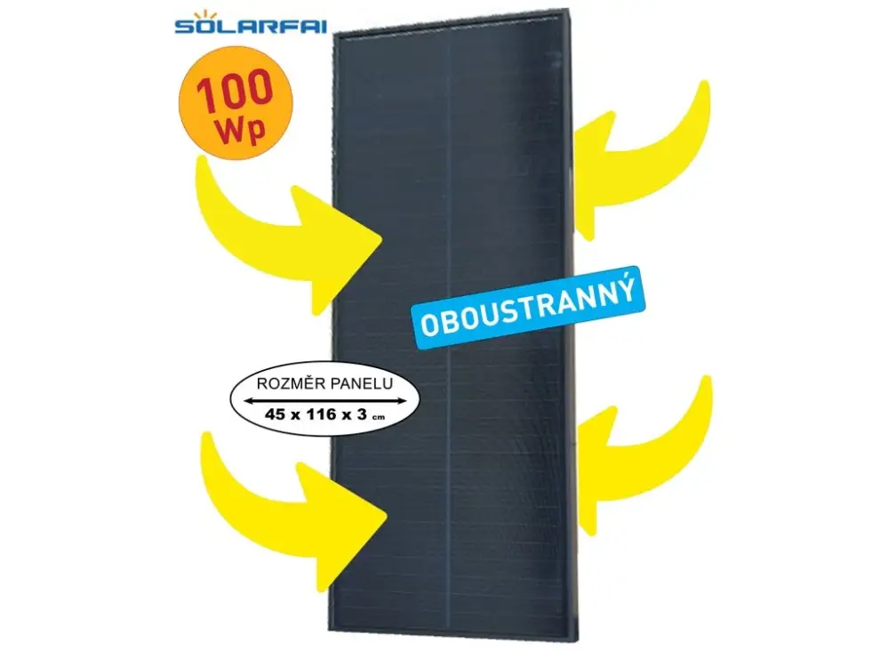 Solární panel SOLARFARM 100Wp/12V-OBOUSTRANNÝ Přímo Od Výrobce