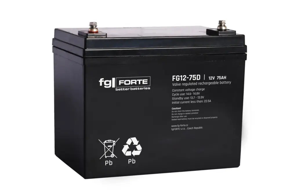Originální fg-FORTE FG12-75D 12V/75Ah cyklický AGM akumulátor