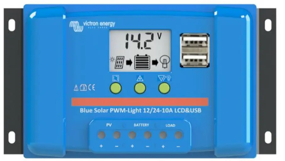 Sezónní Sleva PWM solární regulátor Victron Energy LCD&USB 12V/450Wp nebo 24V/900Wp, 30A