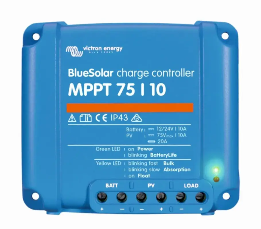 Novinka MPPT solární regulátor Victron Energy 75/15 napětí panelů 75V, 15A, Baterie 12V/220Wp nebo 24V/440Wp