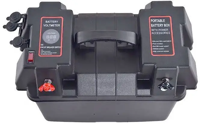 Hit Sezóny Box BCH Battery pro akumulátor se zásuvkami 12V a USB 5V/2,1+1A pro baterii 100Ah, BA880
