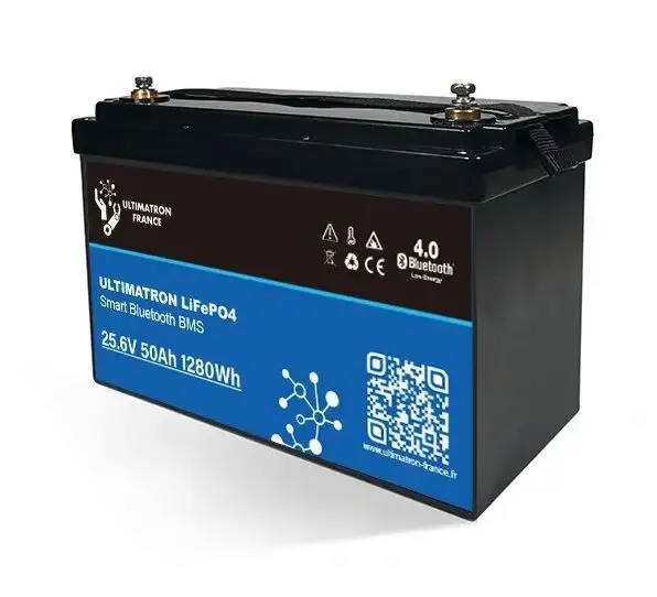 Speciální Cena Ultimatron France LiFePO4 baterie 25,6V/50Ah Smart bluetooth UBL-24-50H Smart BMS - vyhř. (R984A)