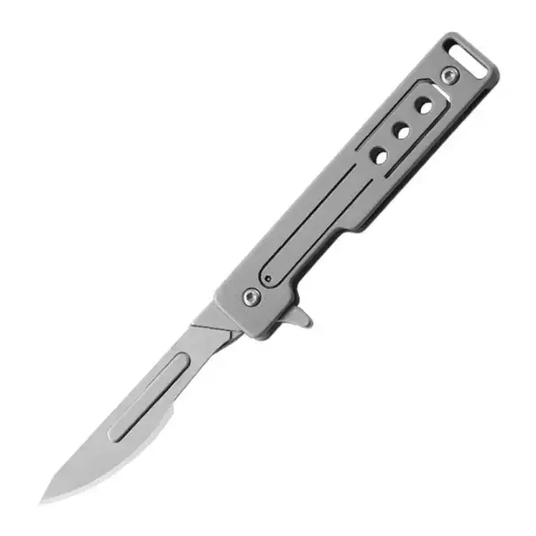 Rychlé Dodání Sklápěcí titanový skalpel 13,4 cm s 10 náhradními čepelemi Přesný řezací nástroj Hobby skalpel Řemeslné práce Modelářství EDC výbava