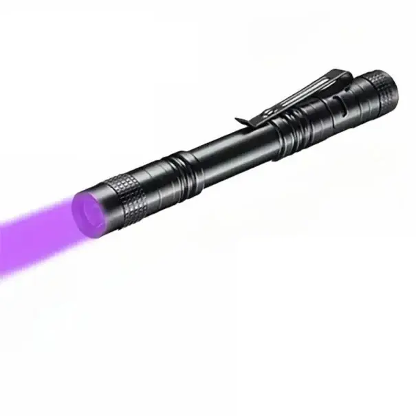 Ultrafialová svítilna 365 nm Přenosná UV LED lampa 13 cm 25 g Detekce bankovek Minerály Bezpečnostní kontrola Profesionální použití Ověřený