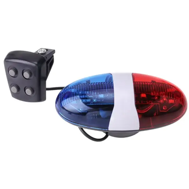 Cyklistická výstražná siréna s 6 LED a klaksonem 10,5 x 4,5 x 4,5 cm Elektrický zvuk 120 dB 4 tóny Policejní světlo Ovladač Na řídítka do 24 mm Objednat Nyní