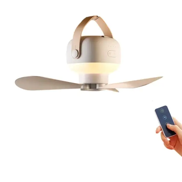 Přenosný stropní ventilátor Kempingový ventilátor s háčkem Dálkové ovládání 4 rychlosti Tichý provoz Vhodný do stanu i na terasu Akce