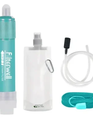 Značkový Mini vodní filtr pro přežití 0,01 mikronu s 500ml vakem Silikonová trubice 60cm Přenosný čistič vody Kempování Turistika Cestování