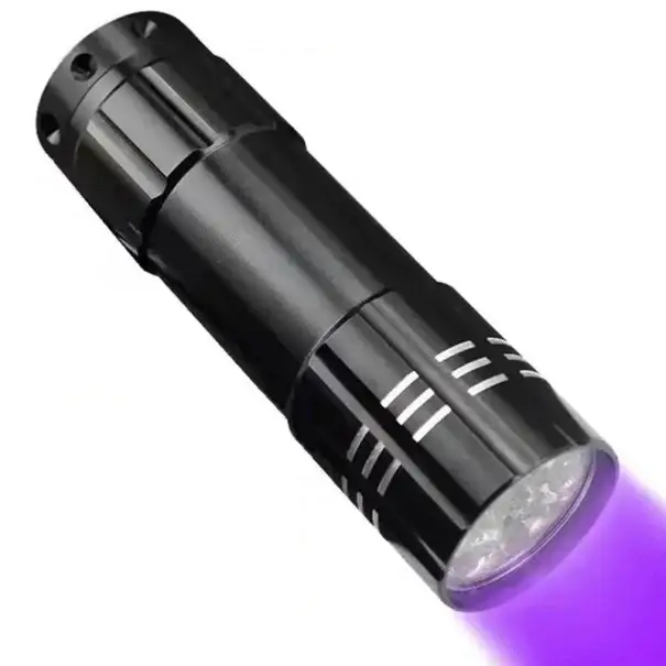 UV svítilna 9 LED 8,3 x 2,4 cm Malá UV lampa na skvrny Kontrola bankovek Detekce nečistot Minerály Kompaktní kapesní světlo Oblíbený