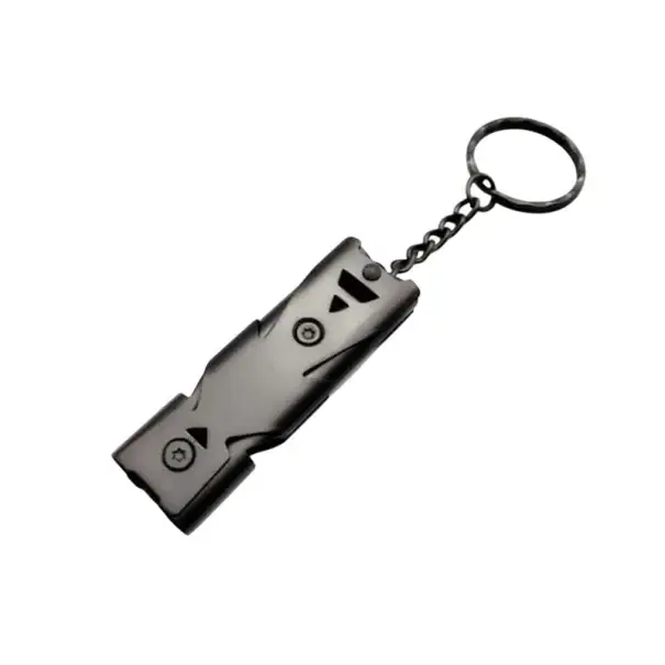 Pouze Dnes Dvojitá nerezová nouzová píšťalka 5,8 x 1,8 cm Až 180 dB S klíčenkou pro přežití Bezpečnostní píšťalka pro outdoor Kempování SOS