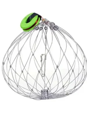 Značkový Ocelová klec na kraby 52 cm Pevná past na kraby z 16 ocelových drátů Odolná kovová konstrukce Efektivní chytání krabů Snadné použití ve sladké i slané vodě