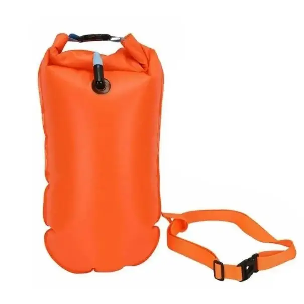 Vrácení Zdarma Nafukovací plavecká bóje 27,5×60 cm s úložným prostorem a bederním pásem Airbag z odolného PVC pro vodní sporty, vlečení a bezpečné plavání