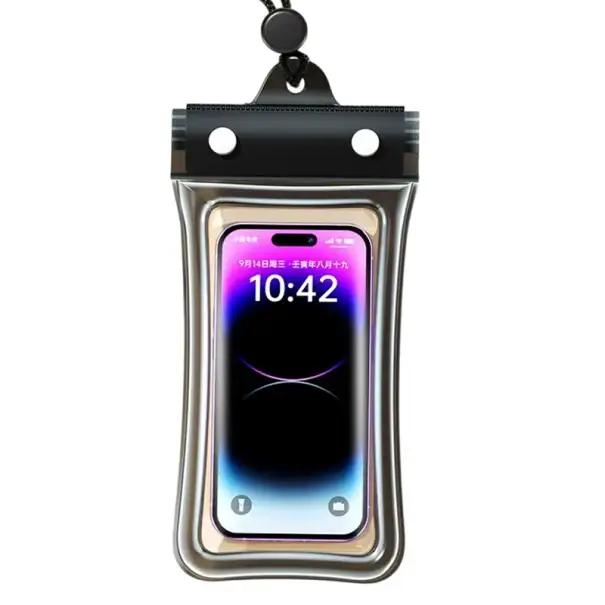 Vrácení Zdarma Plovoucí průhledné vodotěsné pouzdro na telefon do 7,5" PVC Podvodní a plavecký vak Protiskluzový Vodotěsný kryt Se šňůrkou Full HD