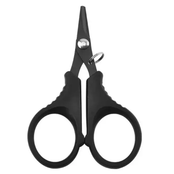 Vrácení Zdarma Malé černé rybářské nůžky z nerezové oceli 9,5 cm Ostré nůžky na vlasec a šňůry Pevné rybářské nůžky s ergonomickou rukojetí Přesné a odolné nůžky na rybářské vybavení