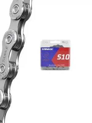Akční Nabídka 10 rychlostní řetěz na kolo TANKE S10 1/2" x 11/128" 116 článků stříbrný s rychlospojkou MTB silniční