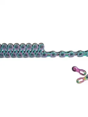 11 rychlostní řetěz na kolo SLR 1/2" x 11/128" 116 článků ultralehký barevný s rychlospojkou MTB silniční Akční Cena