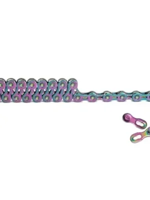 Značkový 12 rychlostní řetěz na kolo SL 1/2" x 11/128" 126 článků lehký barevný s rychlospojkou MTB silniční