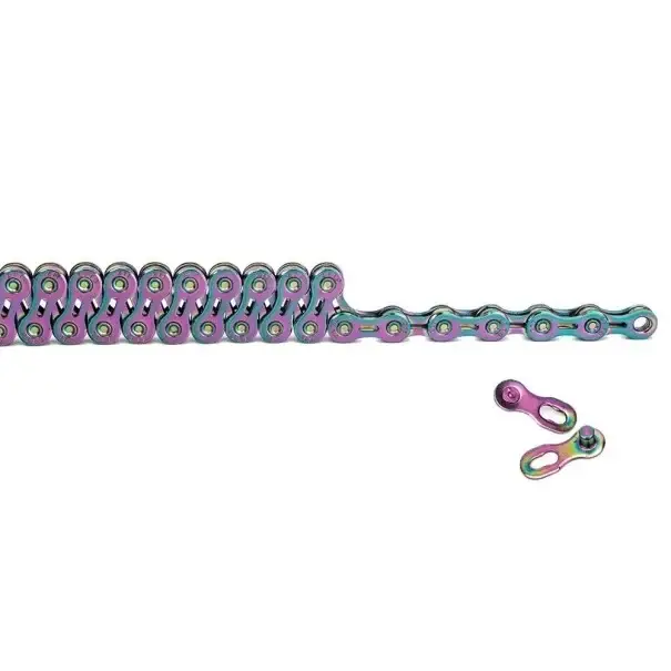 Značkový 12 rychlostní řetěz na kolo SL 1/2" x 11/128" 126 článků lehký barevný s rychlospojkou MTB silniční