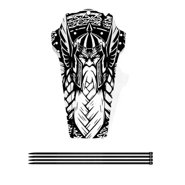 Blatník na kolo 27 x 15 cm Černobílý motiv samuraj bojovník univerzální přední a zadní blatník sportovní design Levný