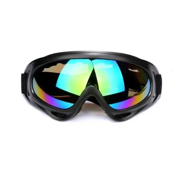 Jen Po Omezenou Doba Černé motocyklové lyžařské brýle 18 x 8 cm Barevné sklo s UV ochranou Brýle na motorku PC ABS Odolné sportovní ochranné brýle