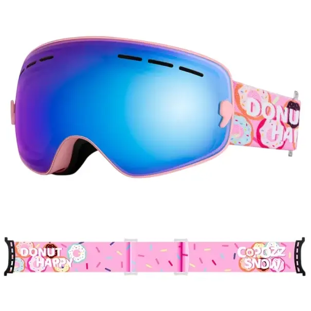 Dětské lyžařské brýle 15,5 x 8,2 cm UV400 Unisex Polykarbonát Nemlžící Růžové s potiskem donutu Pouzdro na brýle Pouze Dnes