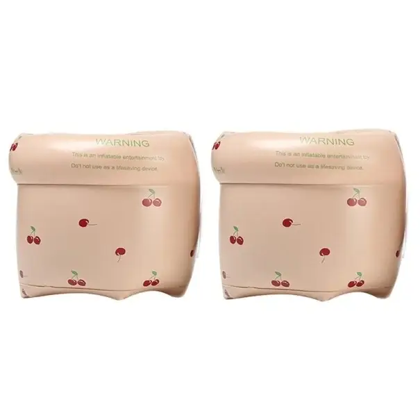 Nízká Cena Dětské nafukovací rukávky PVC 17 x 18 cm Béžové plavecké plováky s motivem třešní Plavecký kruh bóje náramky pro děti i dospělé