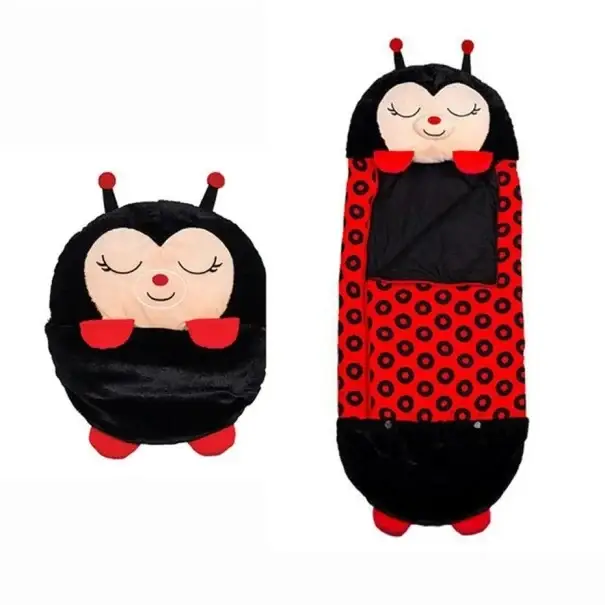 Dětský spacák plyšový beruška 135 × 50 cm bavlna chmýří králičí kožešina zip po celé délce obal zvířátko pro spaní i odpočinek Aktuální