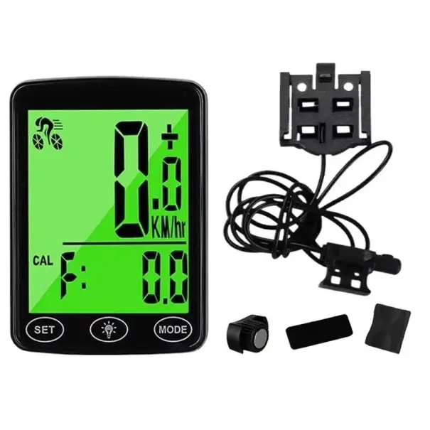 Sleva Dotykový cyklistický rychloměr 4,6 x 6,4 cm LCD displej s podsvícením Vodotěsný IPX5 Výdrž 10 h Držák na kolo Chytrý tachometr s displejem