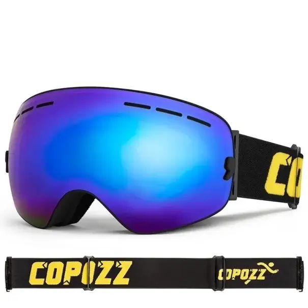 Doprava Zdarma Dvouvrstvé lyžařské brýle se zrcadlovým efektem Brýle na lyžování a snowboard s ochranou UV400 Velké lyžařské brýle na helmu s ochranou proti zamlžení