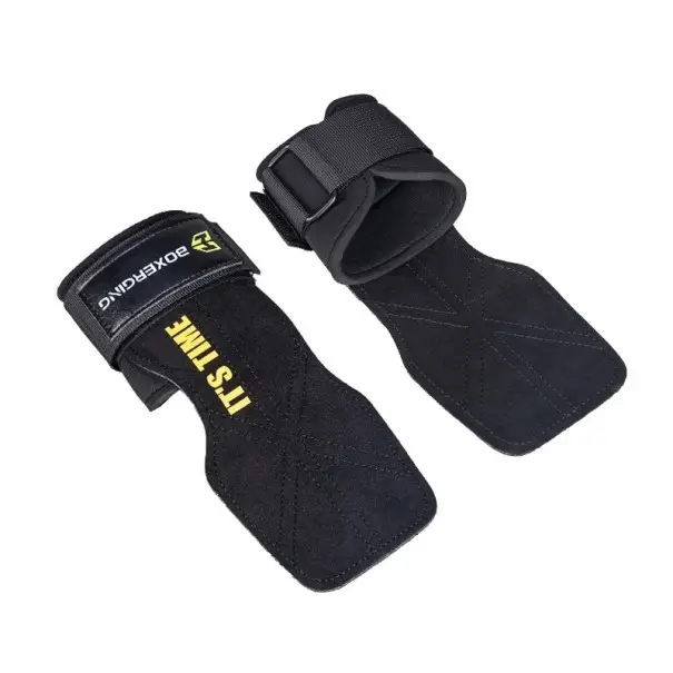 Přímo Od Výrobce Gymnastické kožené úchyty na hrazdu vel. M pro délku dlaně nad 19 cm, gripy s páskou a D-sponou pro crossfit, mrtvý tah i shyby