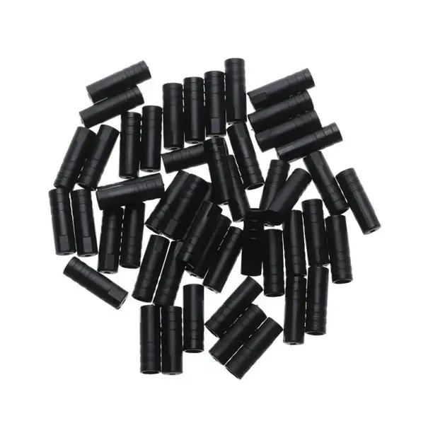 Krytky na řadící lanka 50 ks ochranné koncovky 18 × 4 mm plastové černé pro jízdní kola zakončení řadícího bowdenu Sezónní Sleva