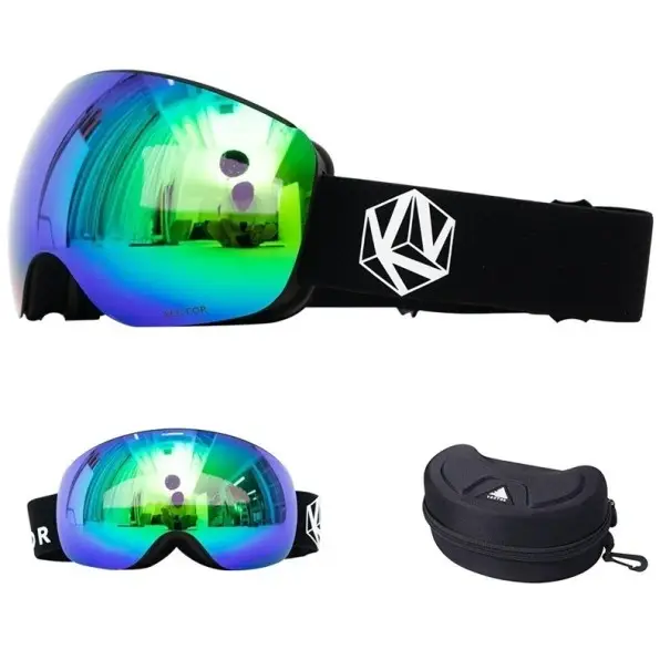 Lyžařské brýle 19 x 10,5 cm Unisex UV400 Polykarbonát Nemlžící s Pevným Pouzdrem Černé se Vzorem Vector Outdoor Sport Stylové Značkový