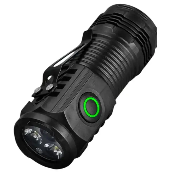 Mini taktická LED svítilna 3 LED dobíjecí USB 8 x 3 cm černá kapesní baterka s dosahem až 200 m pro outdoor a nouzové použití Koupit Online
