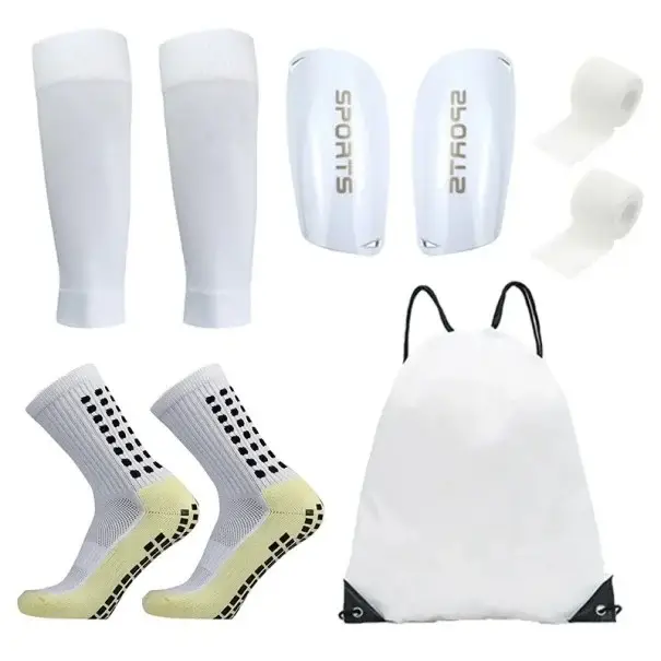 Nejlepší Cena Sada 5 ks fotbalový tréninkový set pro muže a ženy, vysoké ponožky 39-45 EUR, chrániče holení, bandáže, kryt nohou, sáček