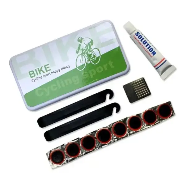 Sada na opravu jízdních kol a elektrokol Přenosná opravná sada duší Záplaty Lepidlo Montpáky Kovový pilník Cyklistické nářadí Super Cena