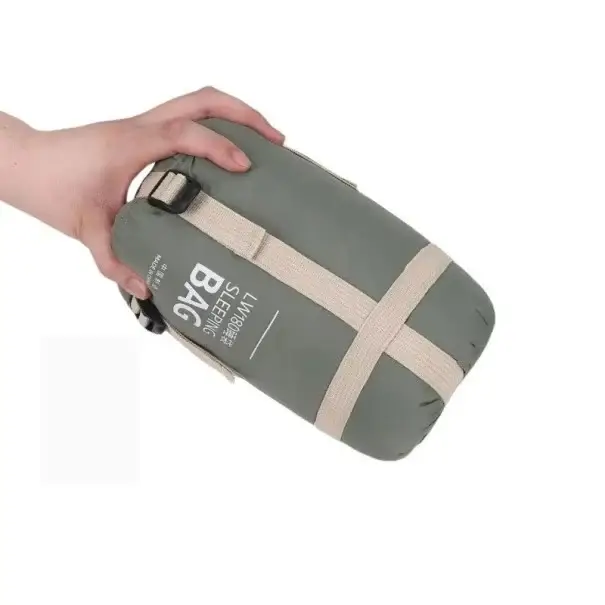 Expresní Doručení Spací pytel 205 x 85 cm Zelený s bavlnou a nylonem, pro teploty 8-15°C, kompaktní balení 29 x 12 cm