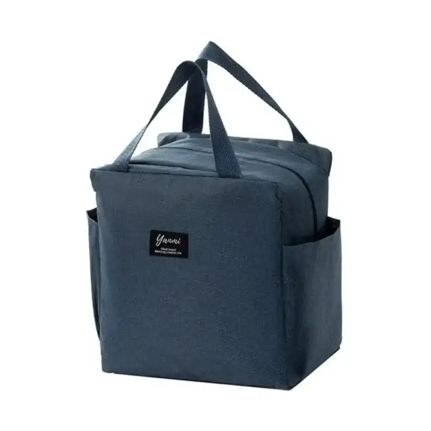 Hit Sezóny Termální obědová taška na zip 25 x 14 x 25 cm Modrá přenosná termo taška s izolační vrstvou Chladicí taška na jídlo do práce nebo na výlet